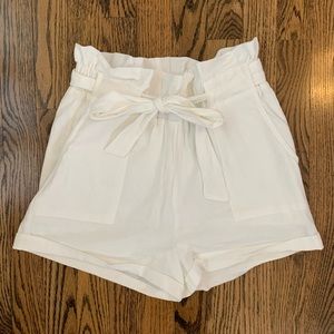 Pacsun Paperbag Waist White Shorts